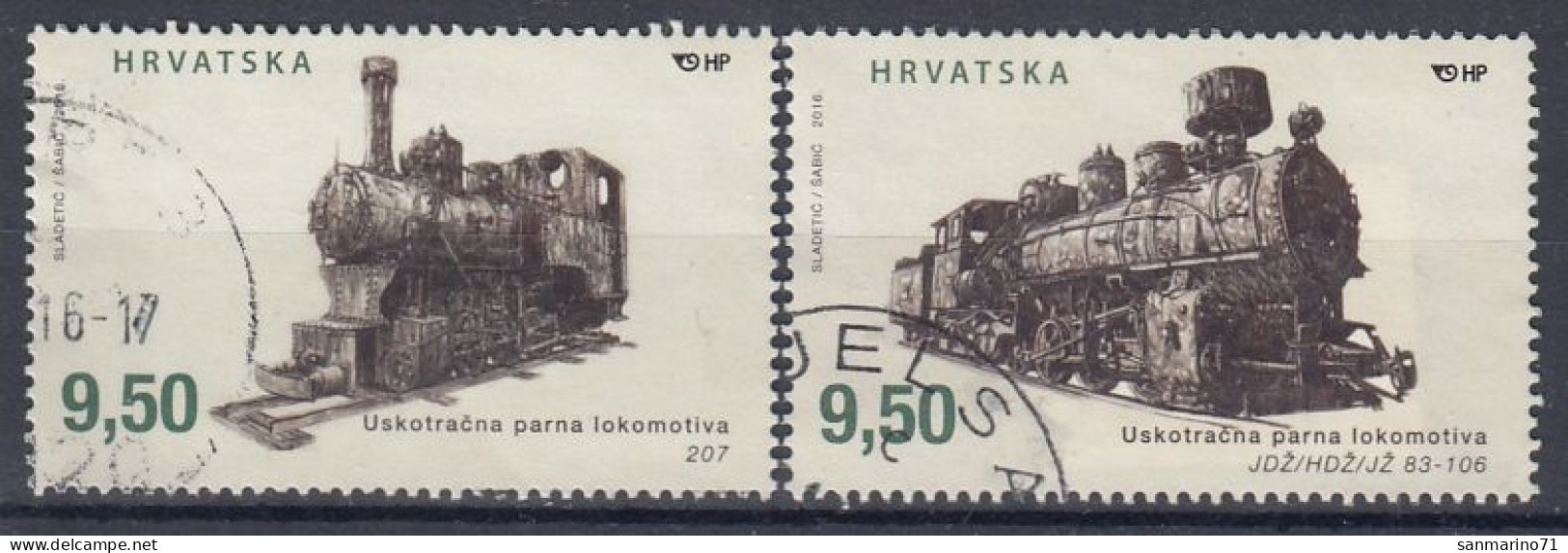 CROATIA 1244-1245,used,hinged,trains - Croacia