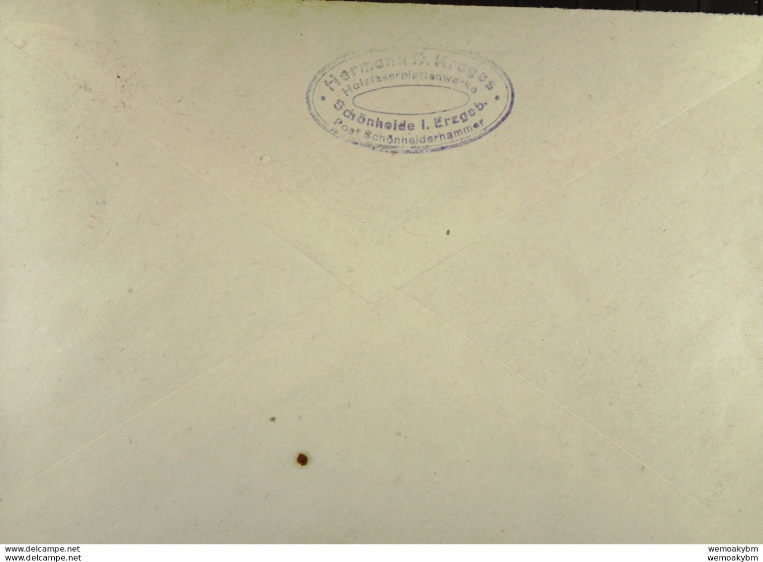 DDR: Brief Mit AFS Deutsche Post =024= SCHÖNHEIDE (ERZGEB) Vom 24.9.49 "Krages & Kriete" Holzfaserplattenwerke - Franking Machines (EMA)