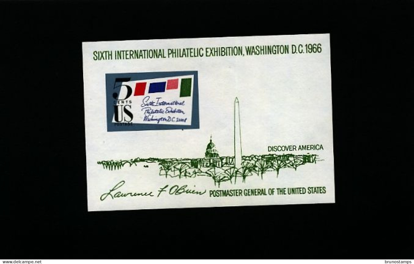 UNITED STATES/USA - 1966  WASHINGTON PHILATELIC EXIBITION  MS  MINT  NH - Blocks & Sheetlets