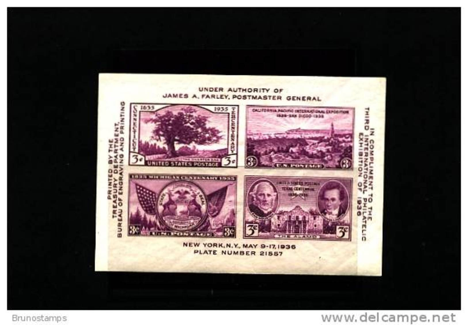 UNITED STATES - 1936  NEW YORK EXPO    MS MINT NH - Blocs-feuillets