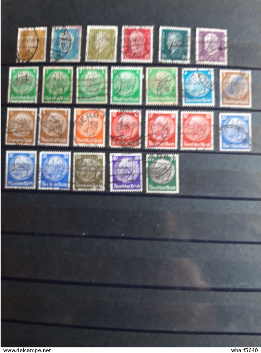 DEUTSCHLAND PERFINS Collection of 415 stamps canceled from 1900 to 1960