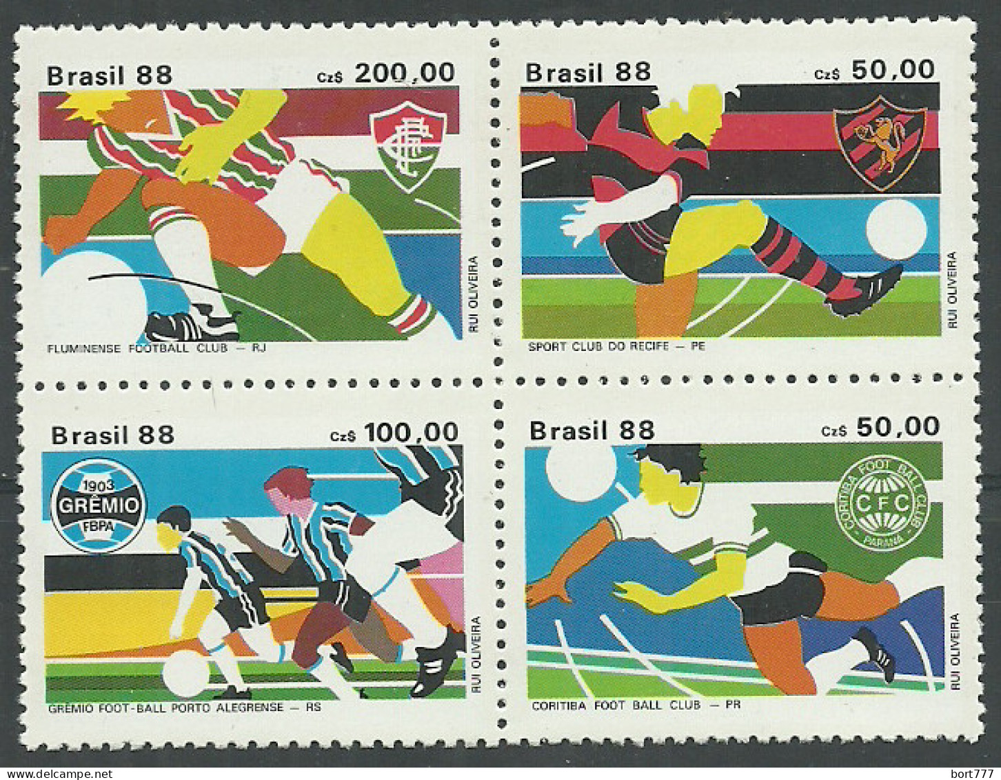 Brazil 1988 Year Mint Stamps MNH(**) Set Soccer Football - Nuevos