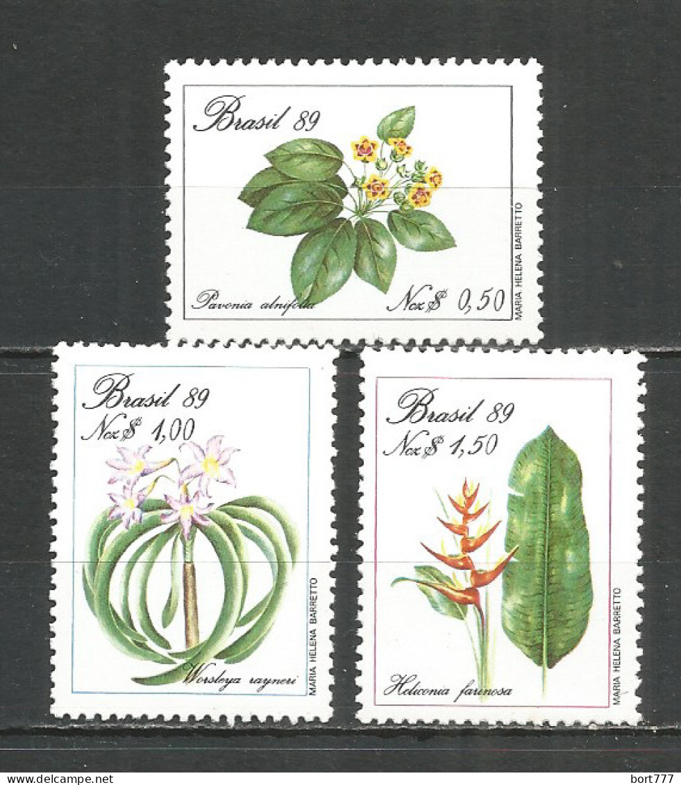 Brazil 1989 Year Mint Stamps MNH(**) Set Flowers - Nuevos