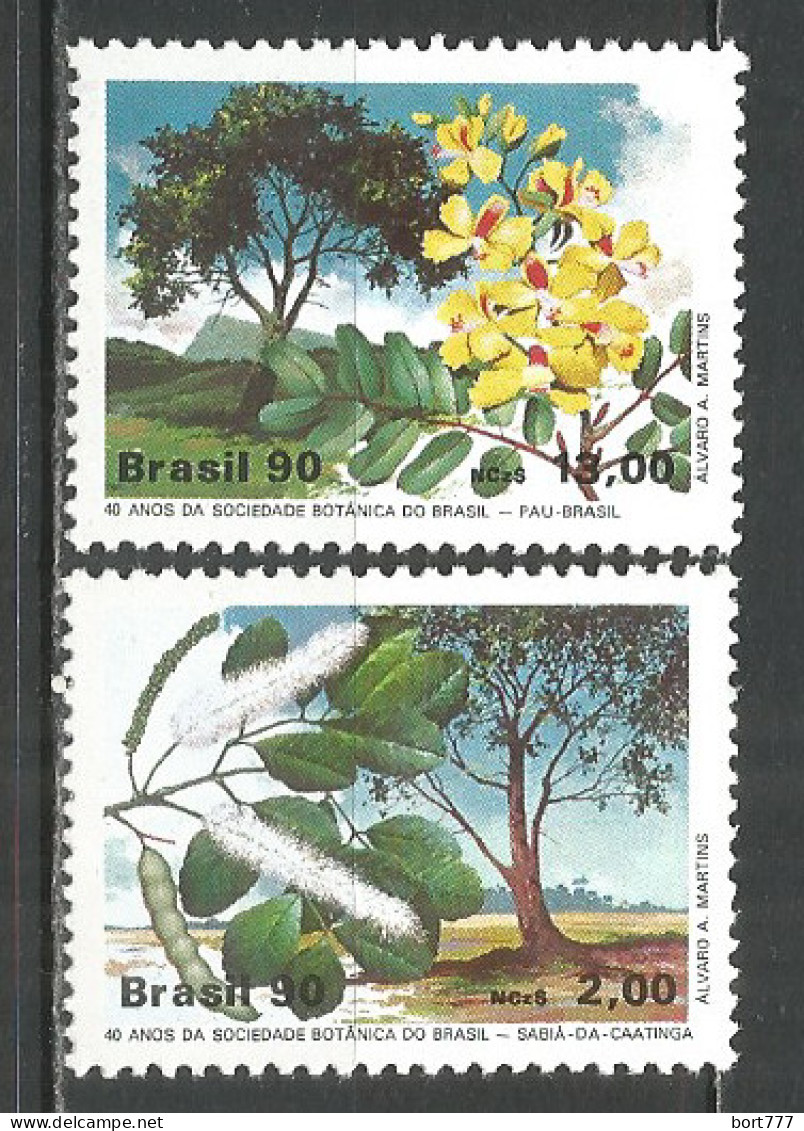 Brazil 1990 Year Mint Stamps MNH(**) Set Flowers - Unused Stamps