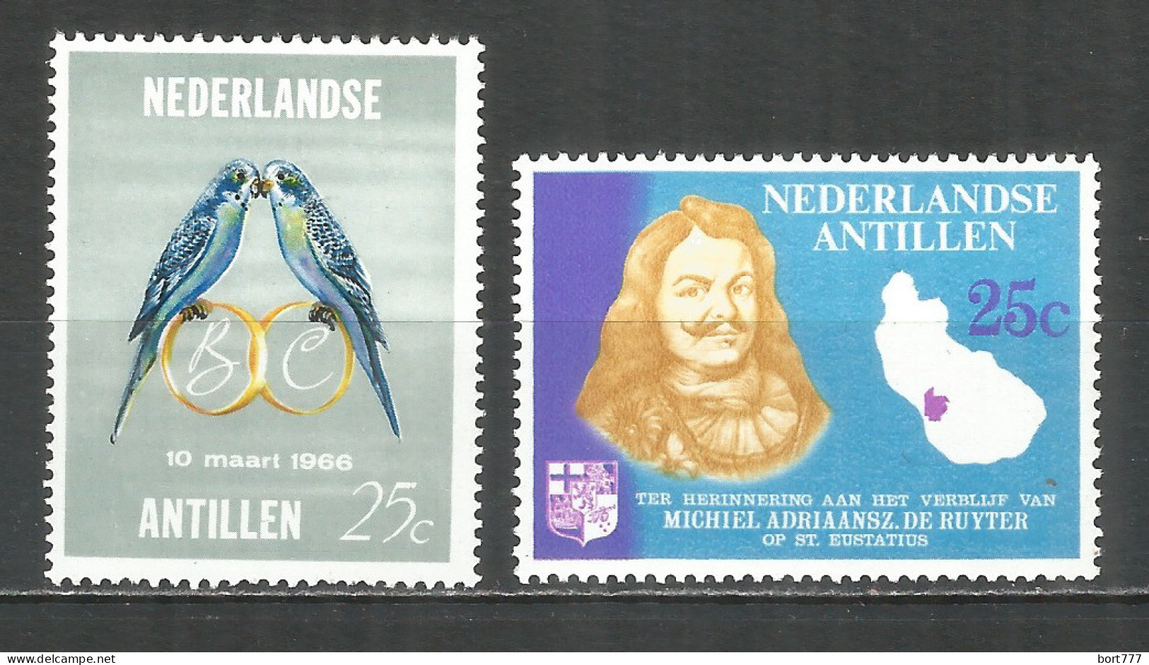 Netherlands Antilles 1966 Year , Mint Stamps MNH (**)  Michel# 164-165 Map Birds - Curaçao, Antilles Neérlandaises, Aruba