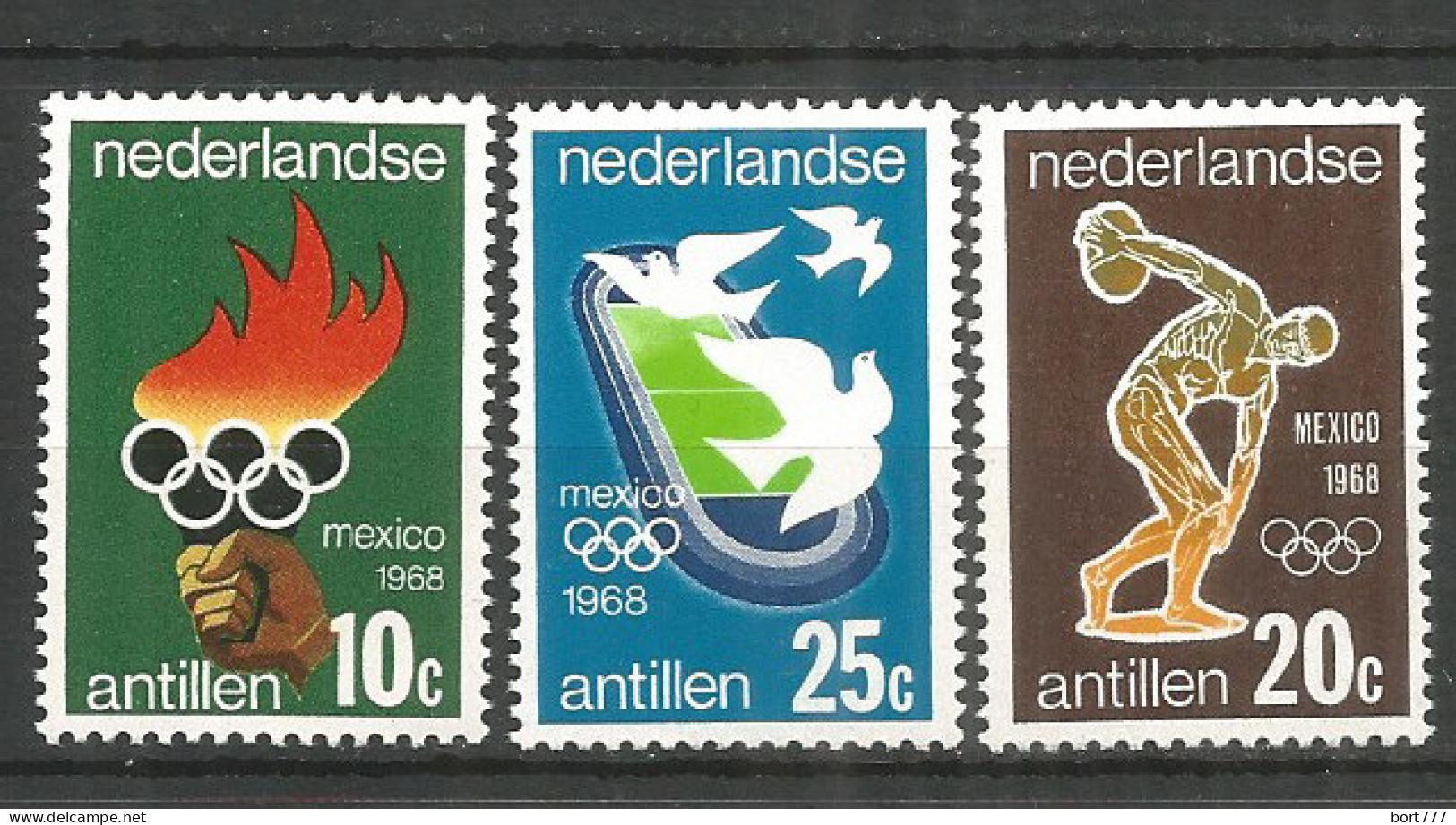 Netherlands Antilles 1968 Year , Mint Stamps MNH (**) Michel# 187-189  Sport - Curacao, Netherlands Antilles, Aruba