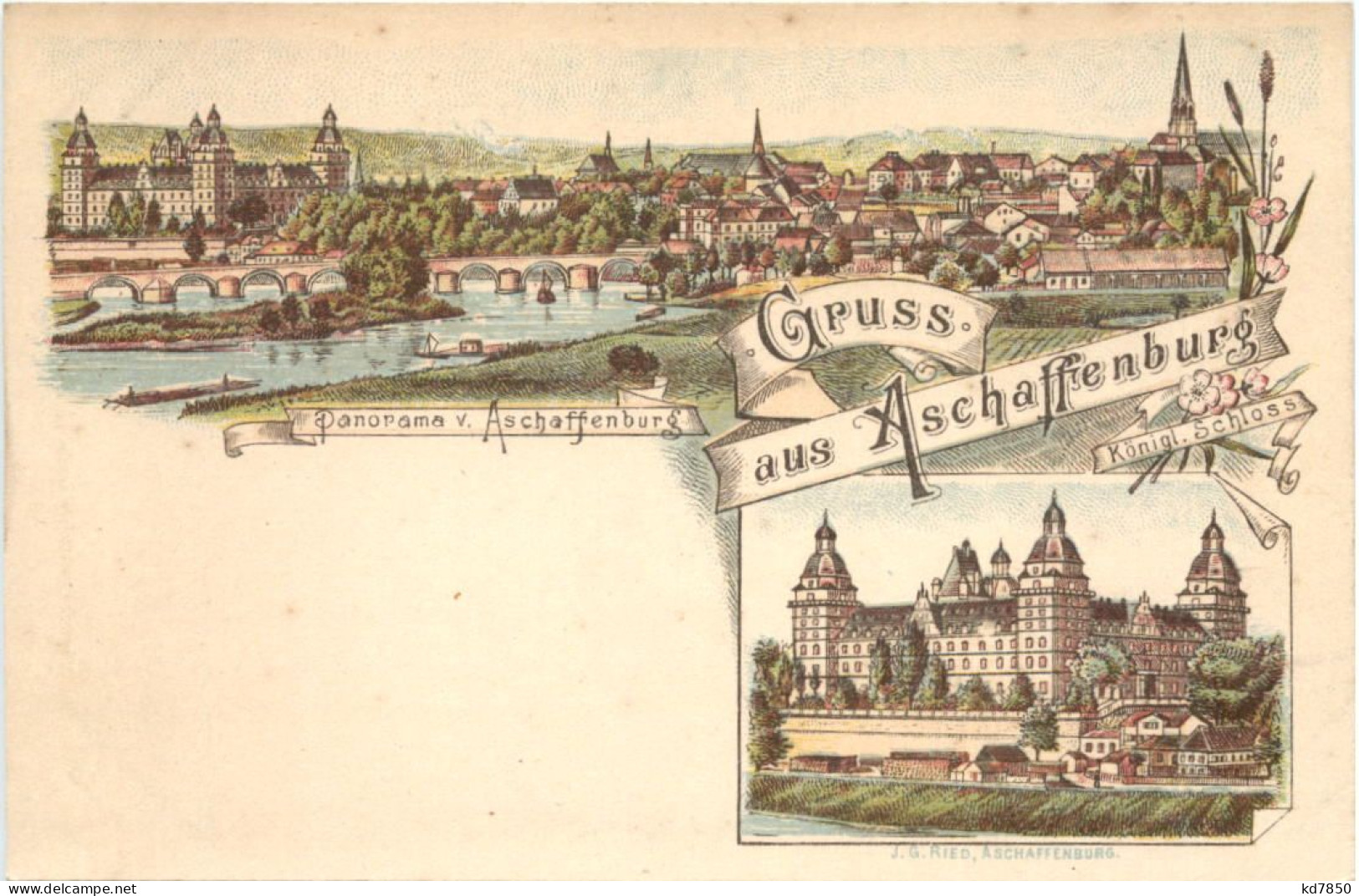 Gruss Aus Aschaffenburg - Litho - Aschaffenburg