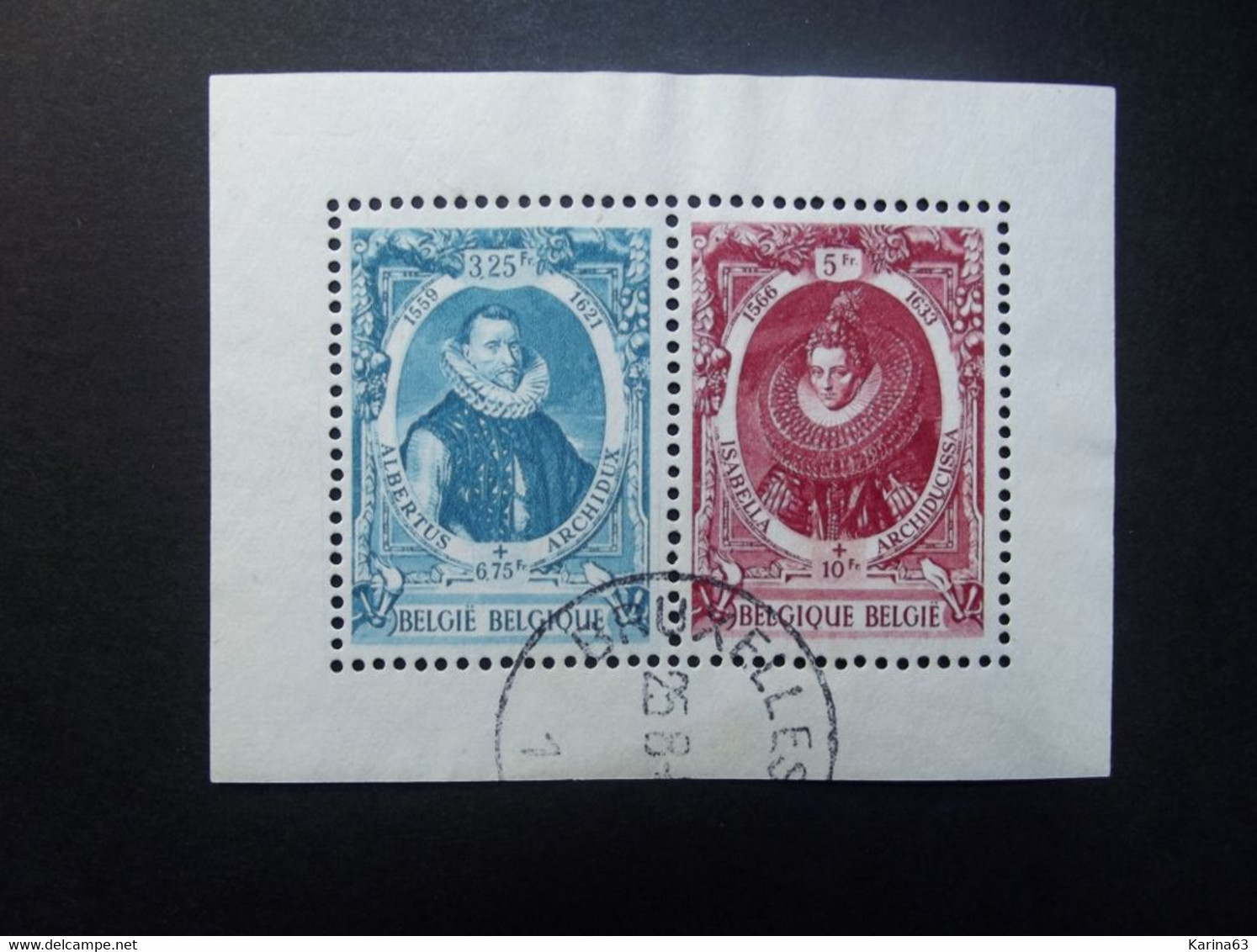 Belgie Belgique - 1941 - OPB/COB  N° 581A/581B  BL 17  (  2 Value ) - Obl. Albrecht & Isabella - Gebraucht