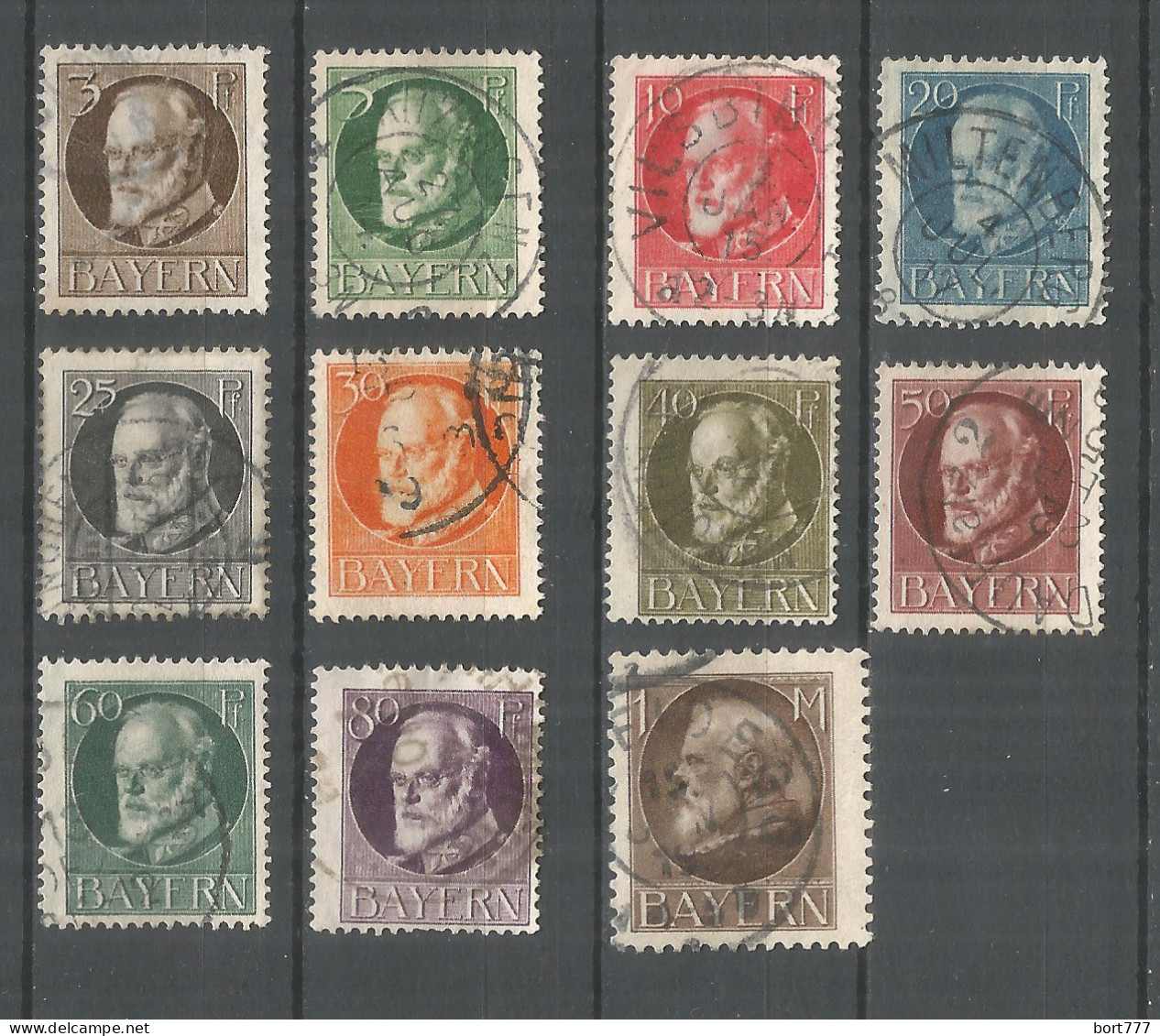 Bavaria 1914/18 Year Used Stamps , Mi. 94-104 - Andere & Zonder Classificatie