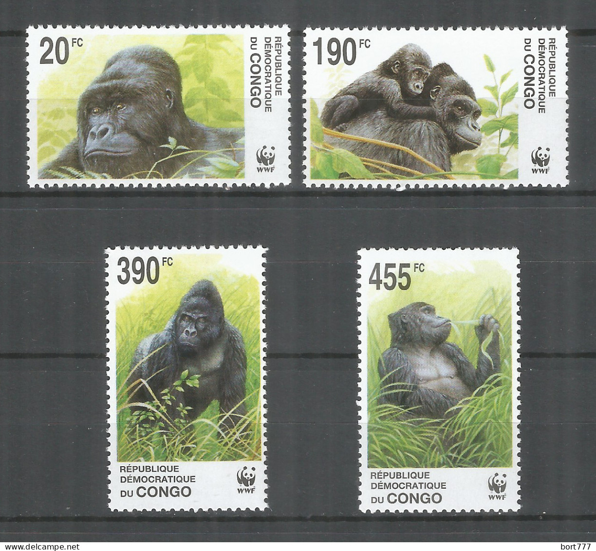Congo 2002 Year Mint Stamps MNH(**) Monkey WWF - Ungebraucht
