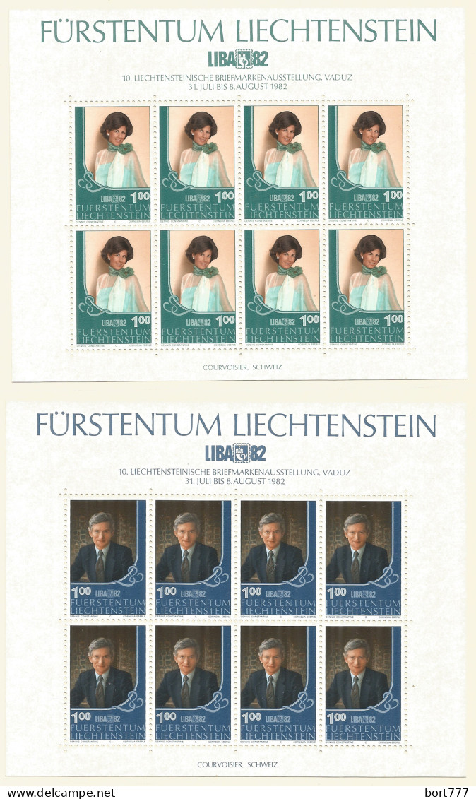 LIECHTENSTEIN 1982 Mint 2 Mini Sheets MNH(**)  - Blocks & Sheetlets & Panes