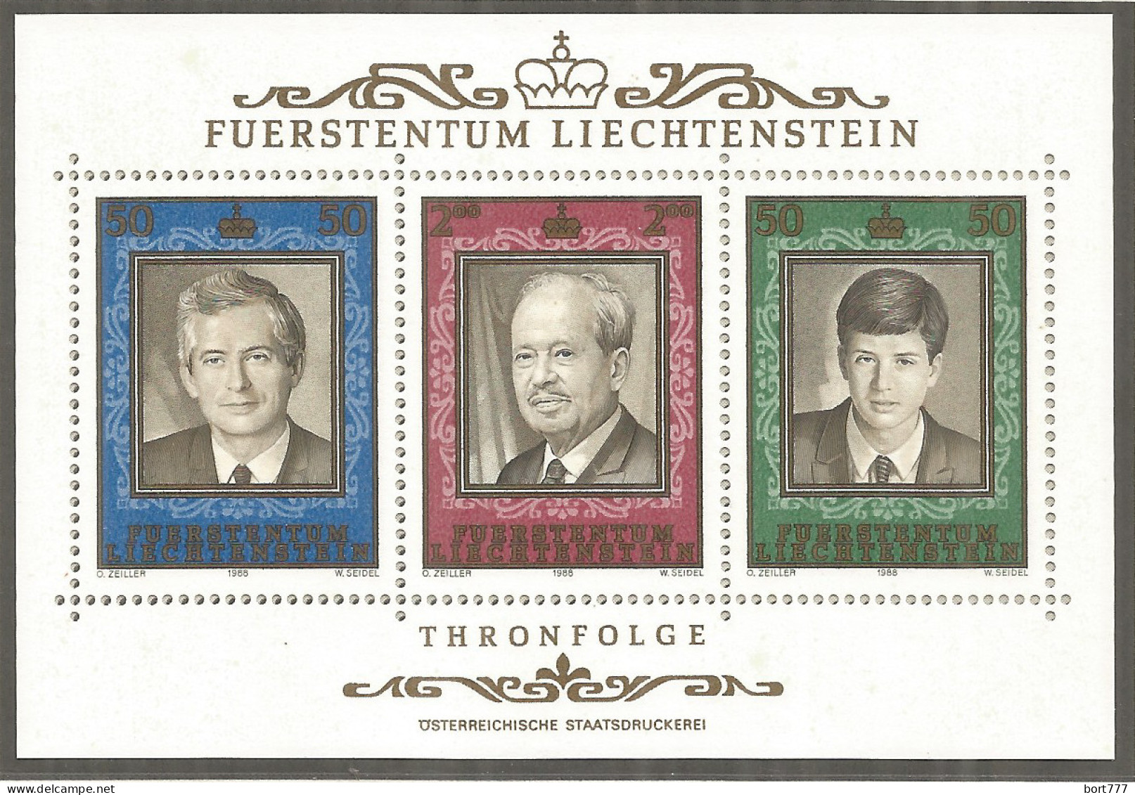 LIECHTENSTEIN 1988 Mint Block MNH(**) - Blokken