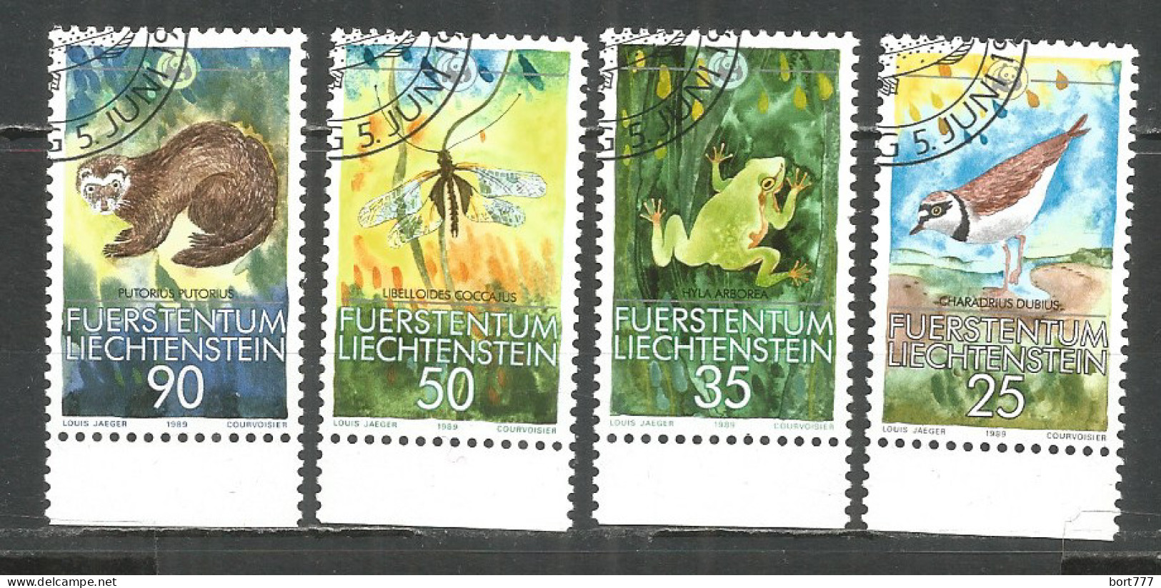 LIECHTENSTEIN 1989 Used Stamps Set Birds Animals  - Used Stamps