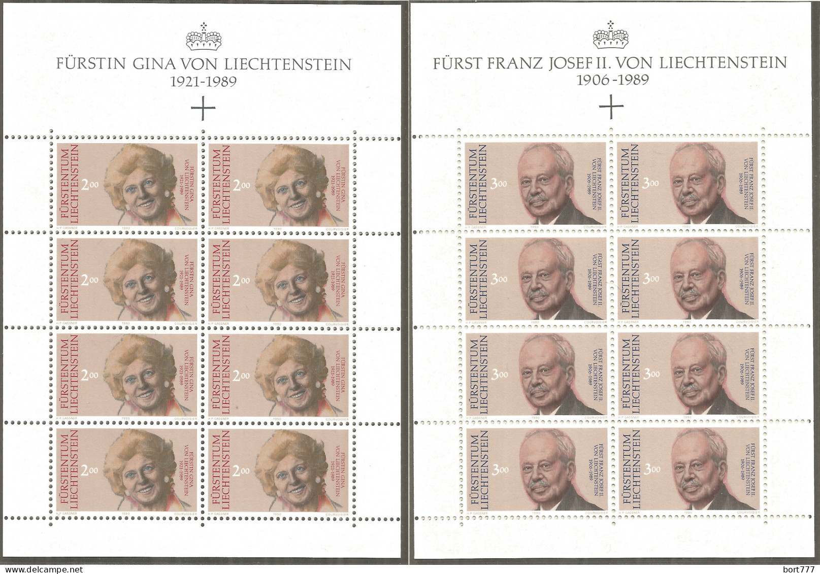 LIECHTENSTEIN 1990 Mint 2 Mini Sheets MNH(**) - Blocs & Feuillets