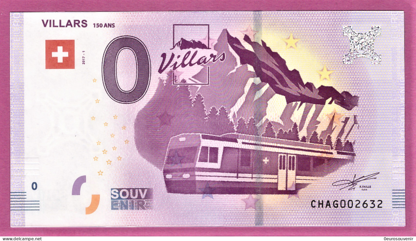 0-Euro CHAG 2017-1 VILLARS 150 ANS  S-7e - Privatentwürfe