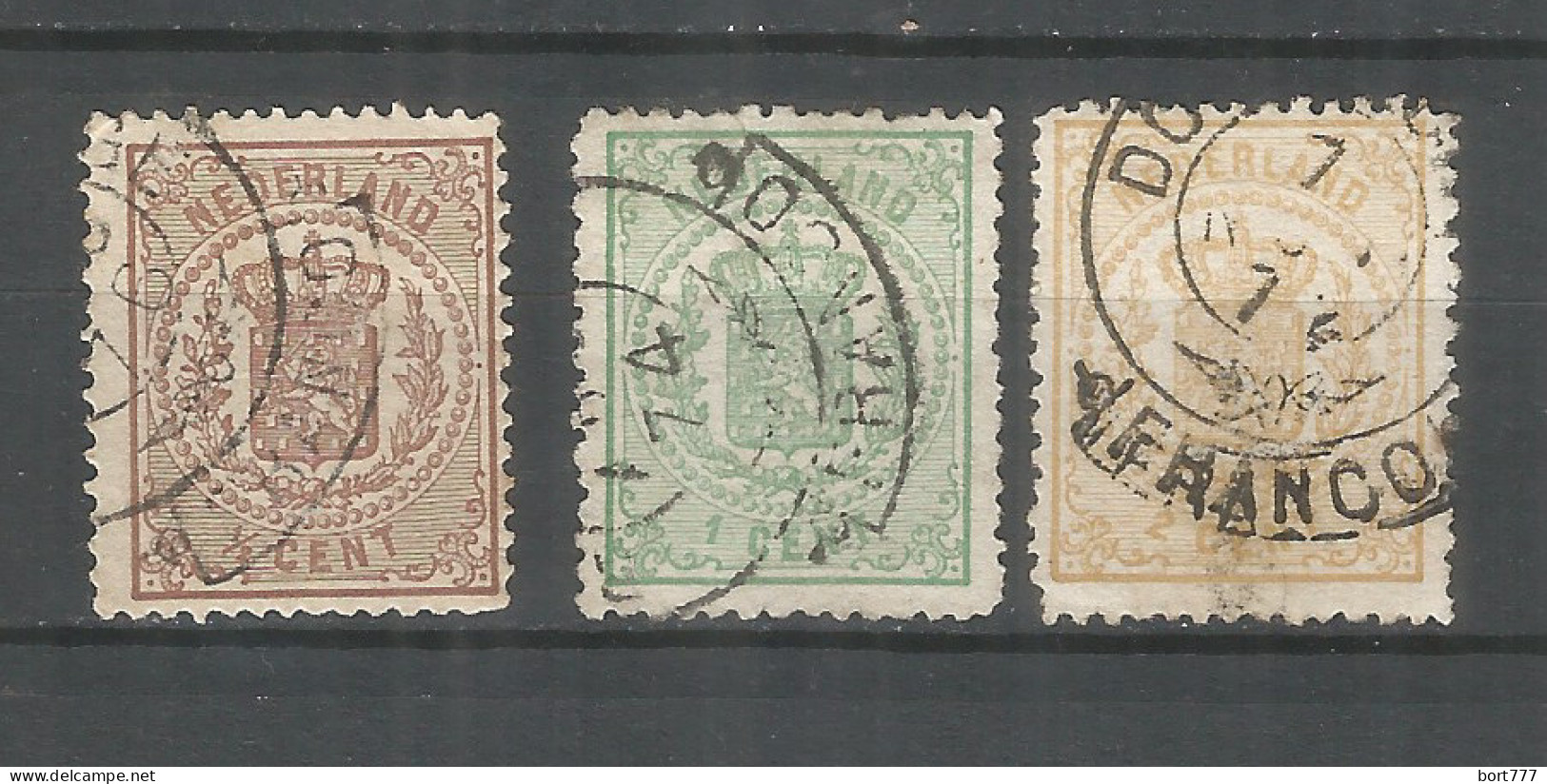 Netherlands 1869 Year, Used Stamps K13 1/2 ,Mi # 13 B, 15B, 17B - Usados