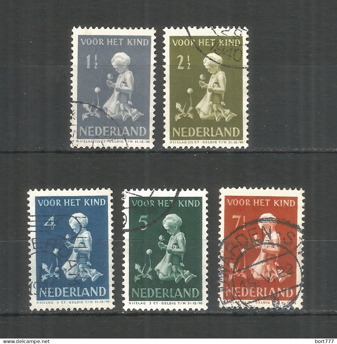 Netherlands 1940 Year, Used Stamps Mi.# 375-79 - Oblitérés