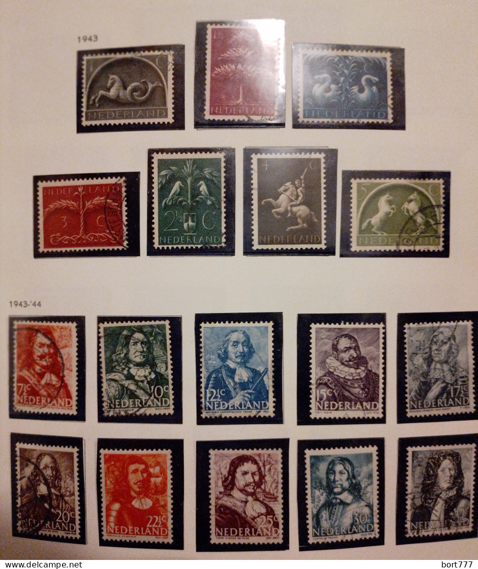 Netherlands 1943 Year, Used Stamps Mi.# 405-421 - Oblitérés