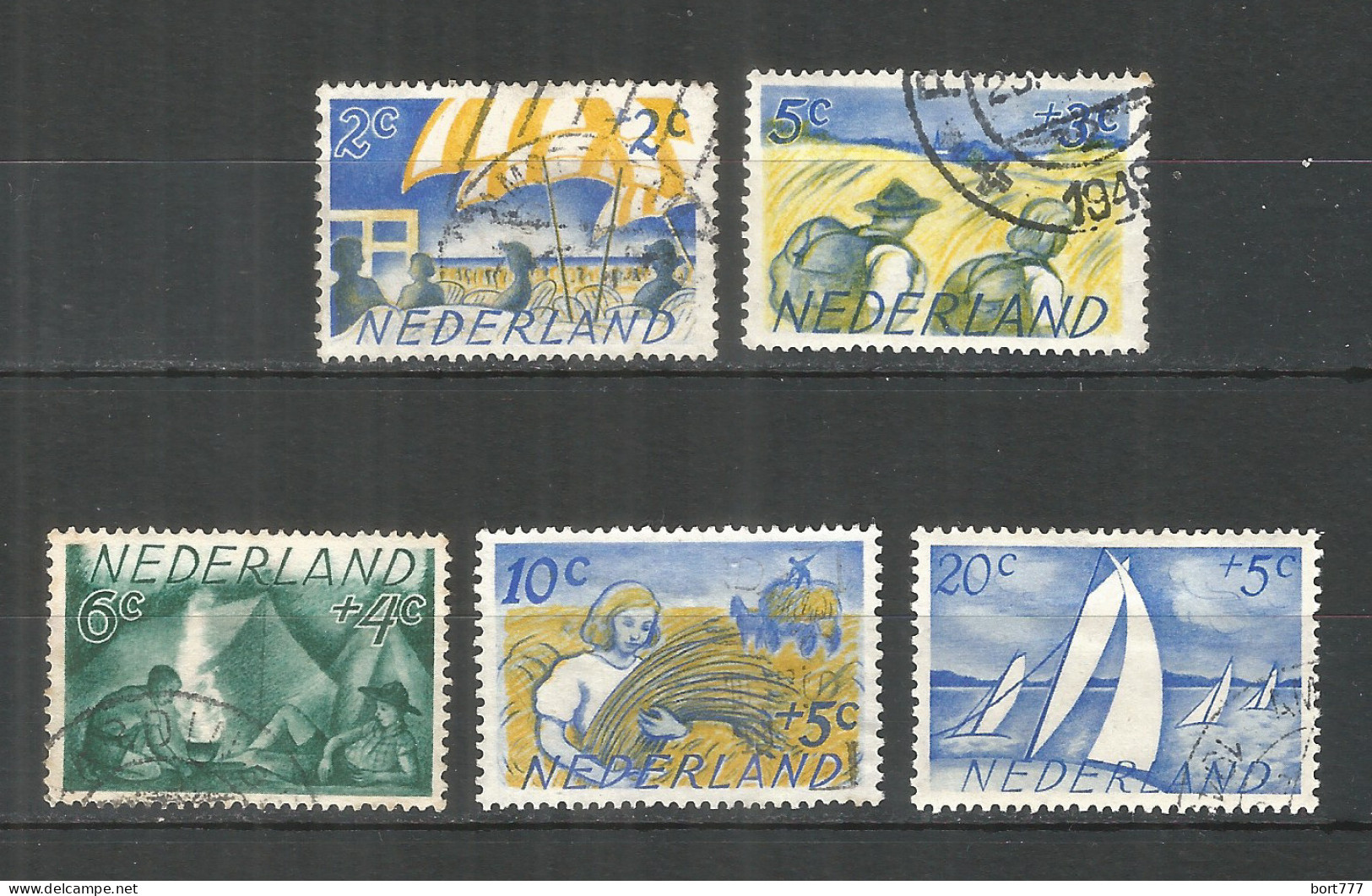Netherlands 1949 Year, Used Stamps Mi.# 516-520 - Usados