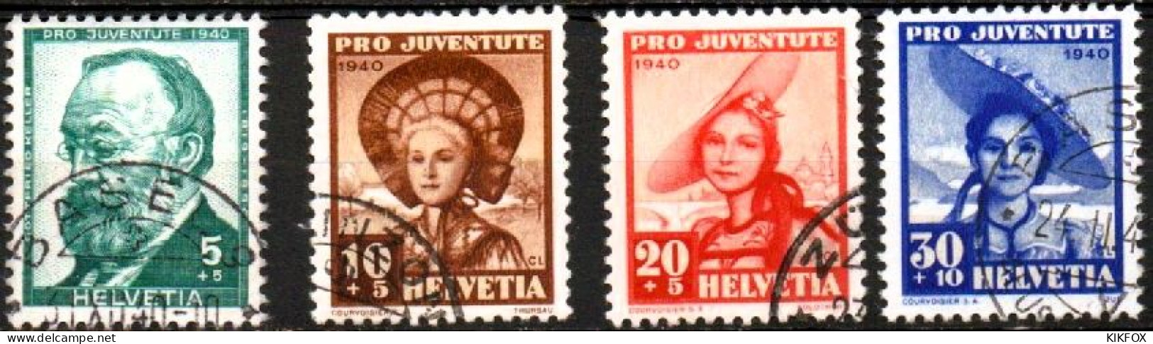 SUISSE ,SCHWEIZ,1940, MI  373 - 376,  YV  354 - 357, PRO JUVENTUTE, GESTEMPELT, OBLITERE - Used Stamps