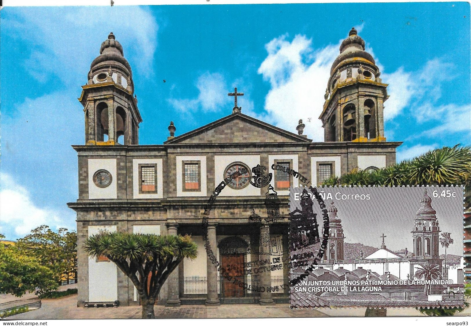 SPAIN. MAXICARD FIRST DAY. SAN CRISTOBAL DE LA LAGUNA CATHEDRAL. WORLD HERITAGE. 2022 - Cartoline Maximum