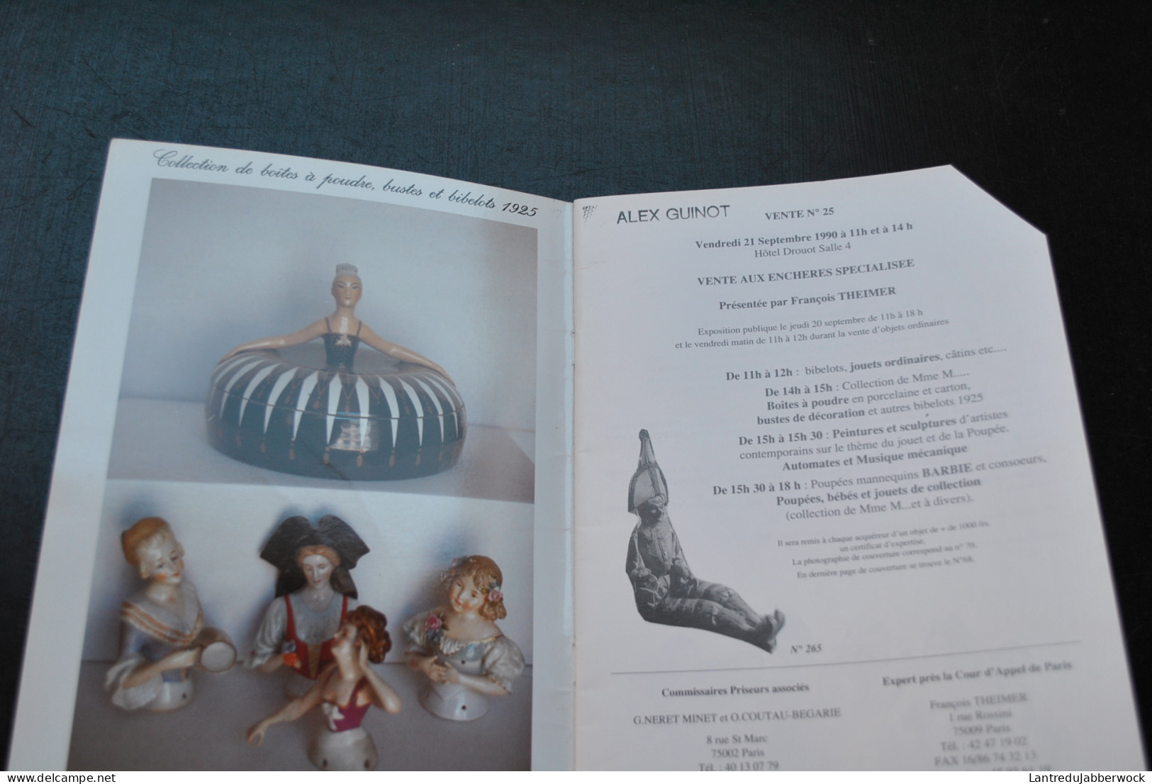 Catalogue De Vente 1990 Jouets Boîtes à Poudre Bustes De Décoration Automates Et Musique Mécanique Poupées Barbie Bébés - Andere & Zonder Classificatie