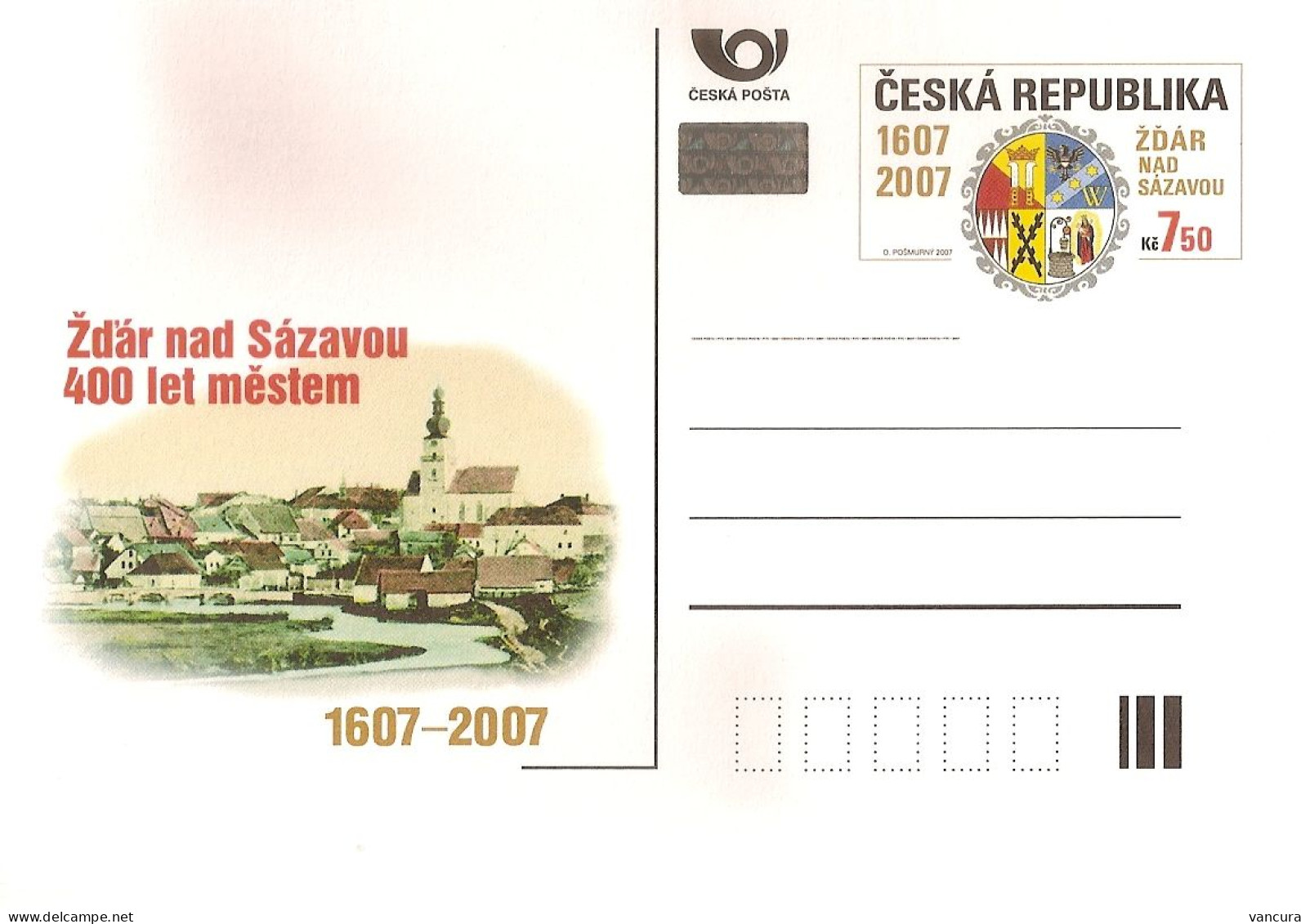 CDV 113 Czech Republic Zdar Nad Sazavou Anniversary Saar 2007 NOTICE POOR SCAN, BUT THE CARD IS FINE! - Other & Unclassified