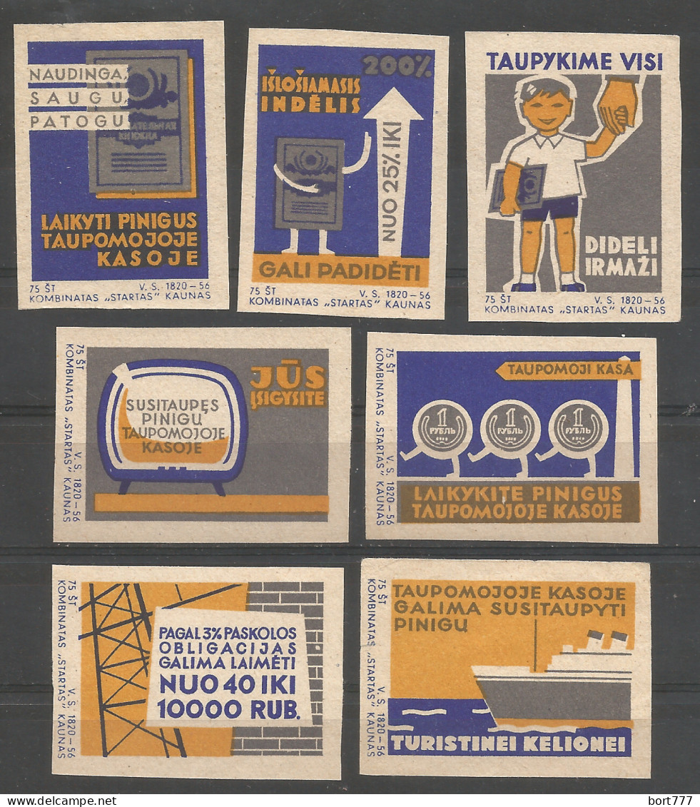 Lithuania UdSSR 7 Old Matchbox Labels - Cajas De Cerillas - Etiquetas