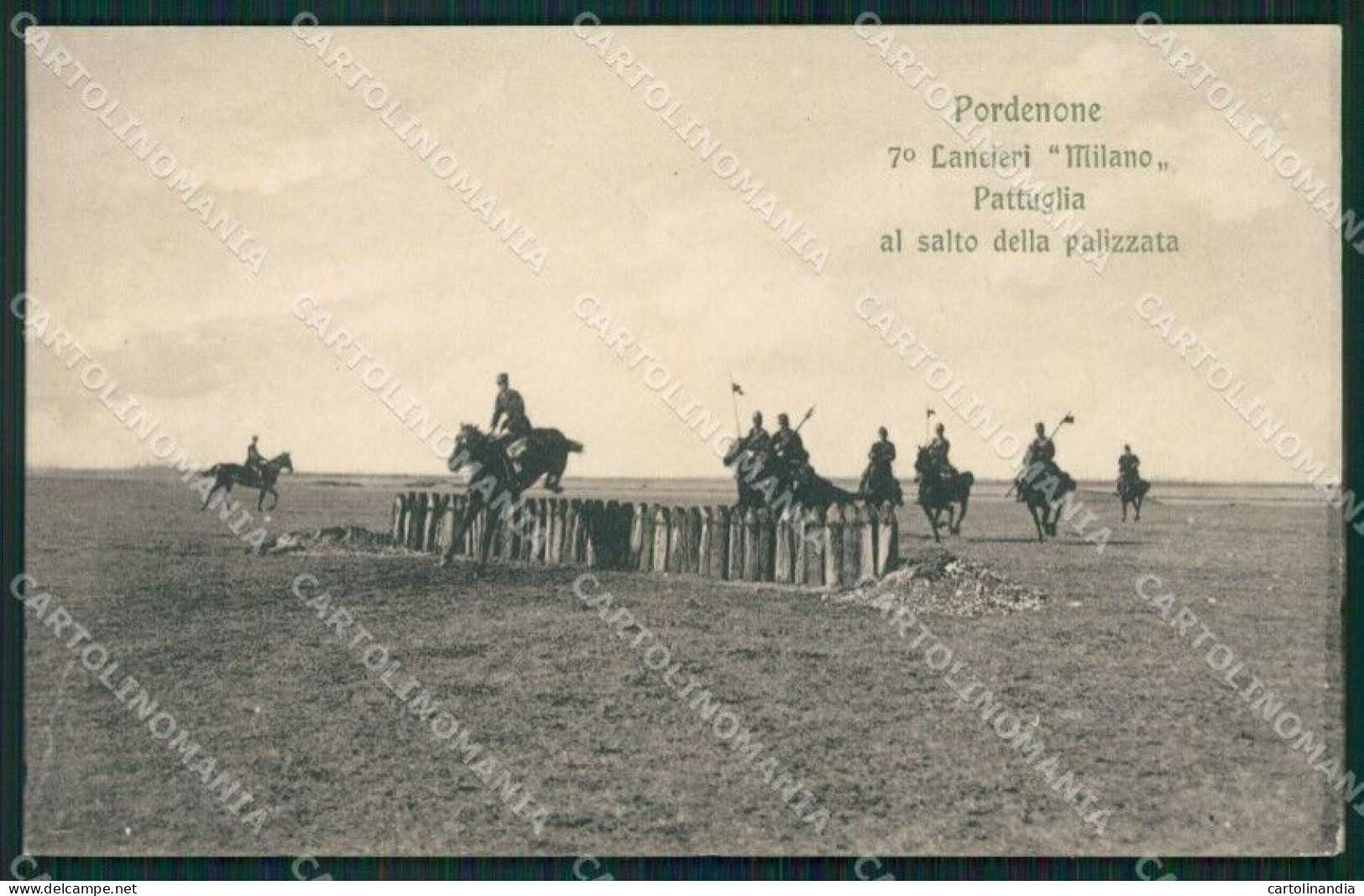 Pordenone Città Militari Lancieri Cavalleria Cartolina QZ8862 - Pordenone