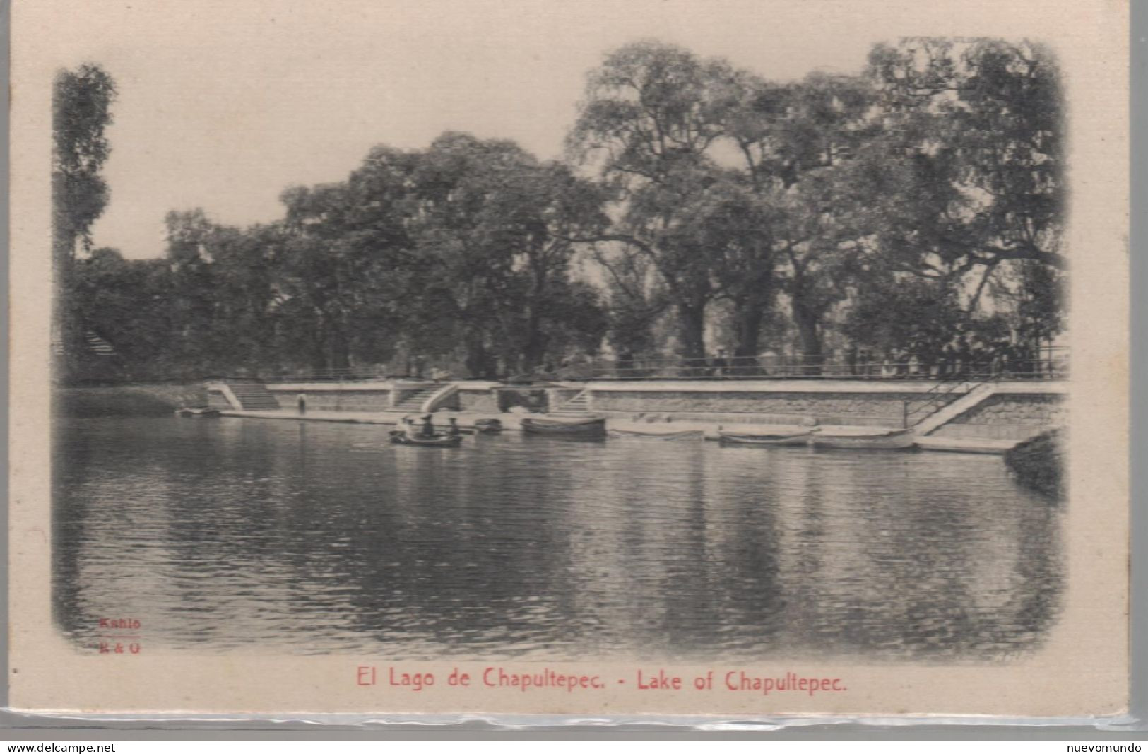 Lago De Chapultepec.Foto Kahlo.(padre De La Pintora).Tarjeta Troquelada (en Relieve).Magnifica - Messico