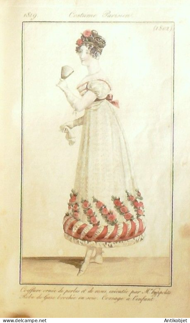 Journal Des Dames & Des Modes 1819 Costume Parisien Année 77 Planches Aquarellées - Radierungen