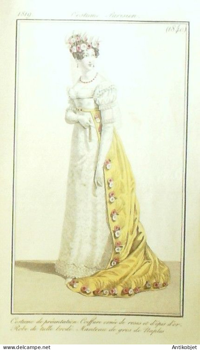 Journal des Dames & des Modes 1819 Costume Parisien Année 77 planches aquarellées