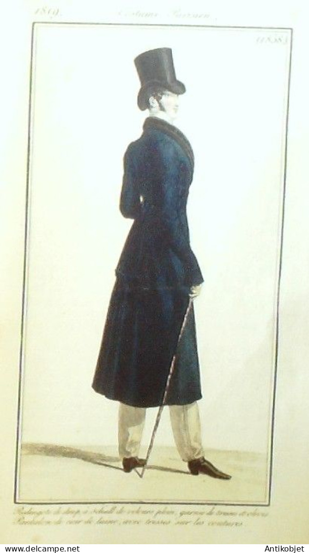 Journal des Dames & des Modes 1819 Costume Parisien Année 77 planches aquarellées