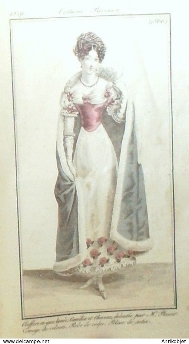 Journal des Dames & des Modes 1819 Costume Parisien Année 77 planches aquarellées