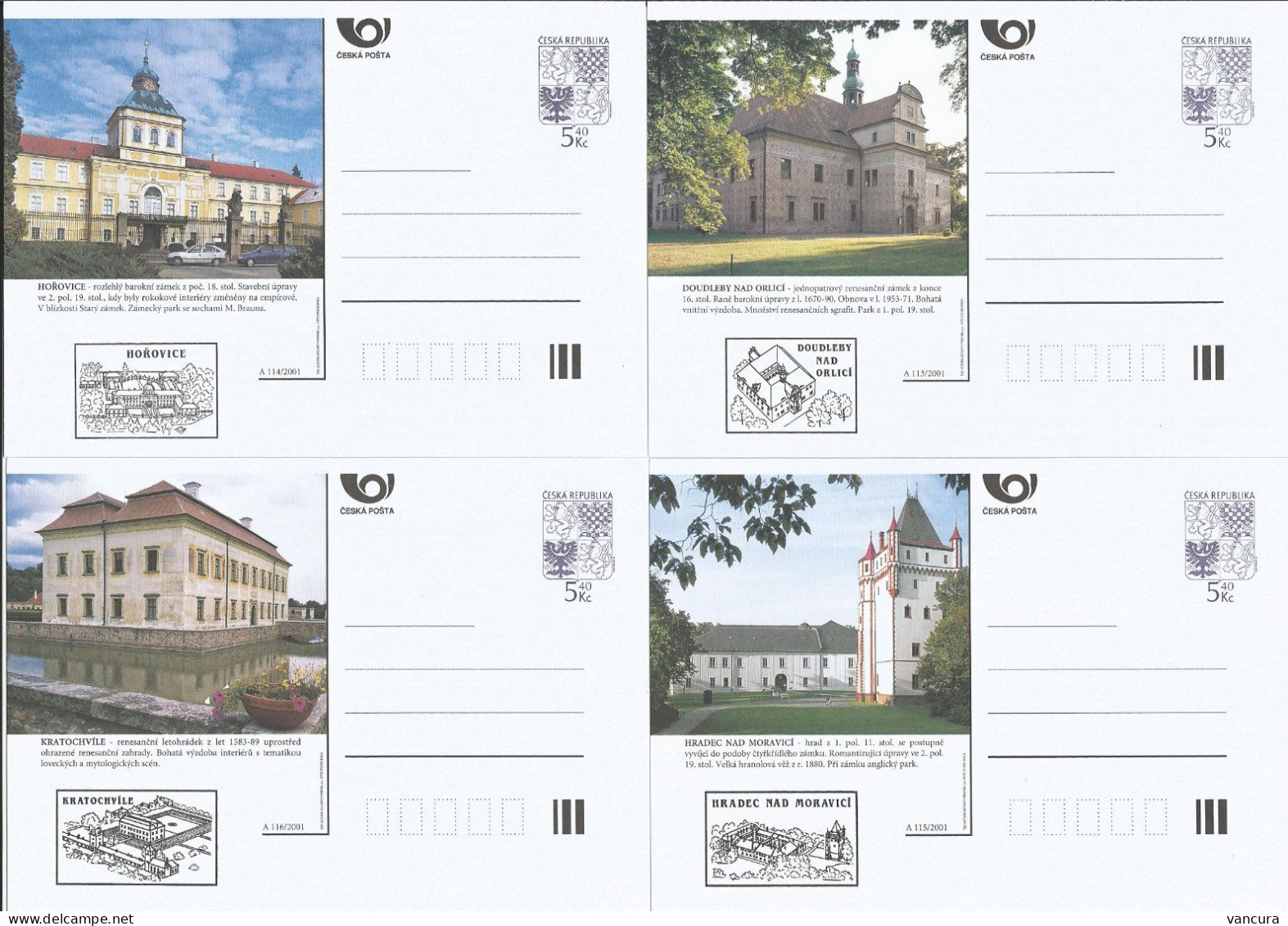 CDV 66 B - Czech Republic Castles And Mansions 2001 - Châteaux