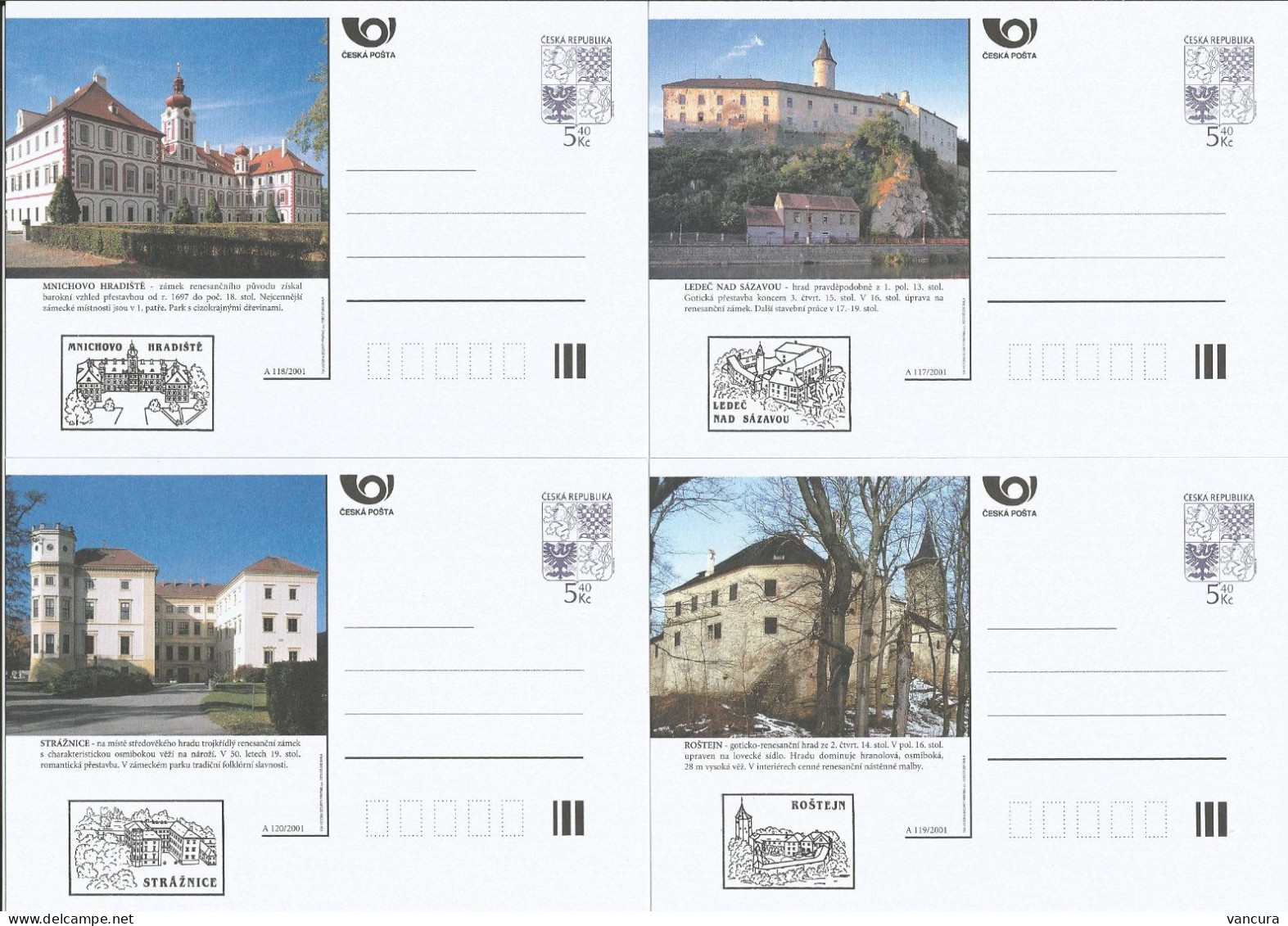 CDV 66 B - Czech Republic Castles And Mansions 2001 - Châteaux
