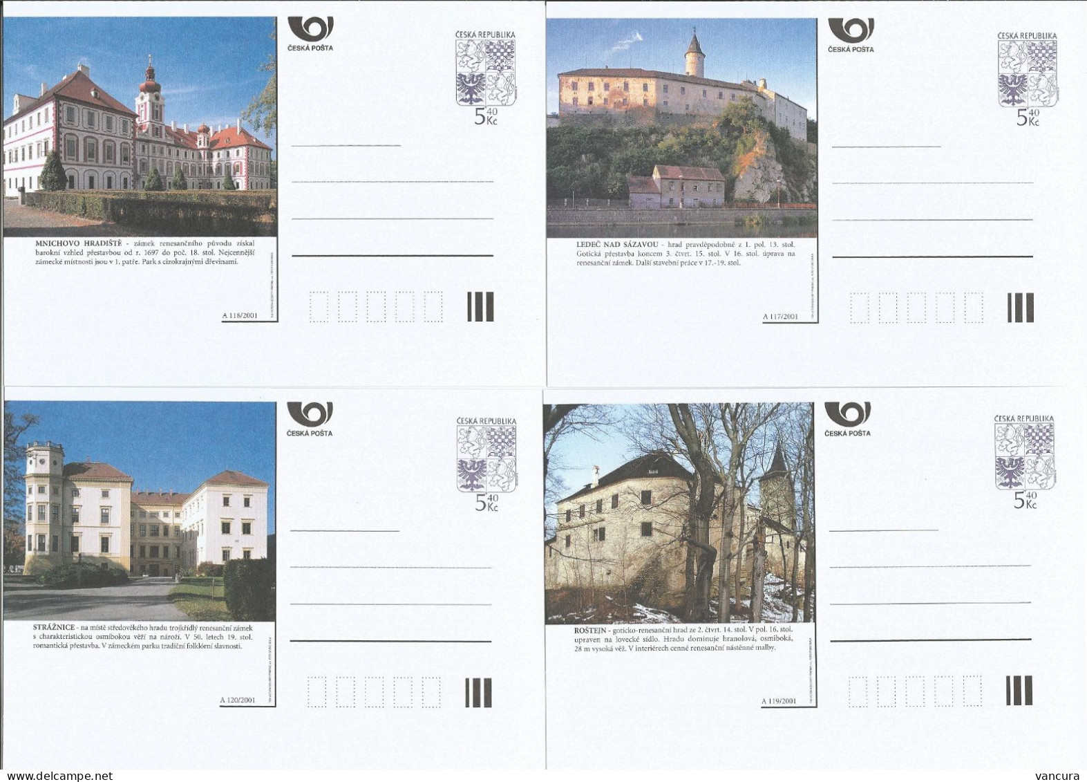 CDV 66 A - Czech Republic Castles And Mansions 2001 - Châteaux
