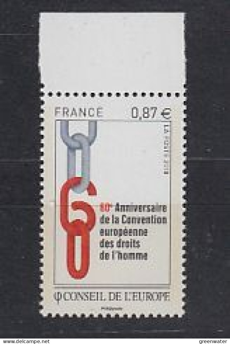 France 2010 Conseil De L'Europe Droits De L'homme 1v  ** Mnh (59492) - Idées Européennes