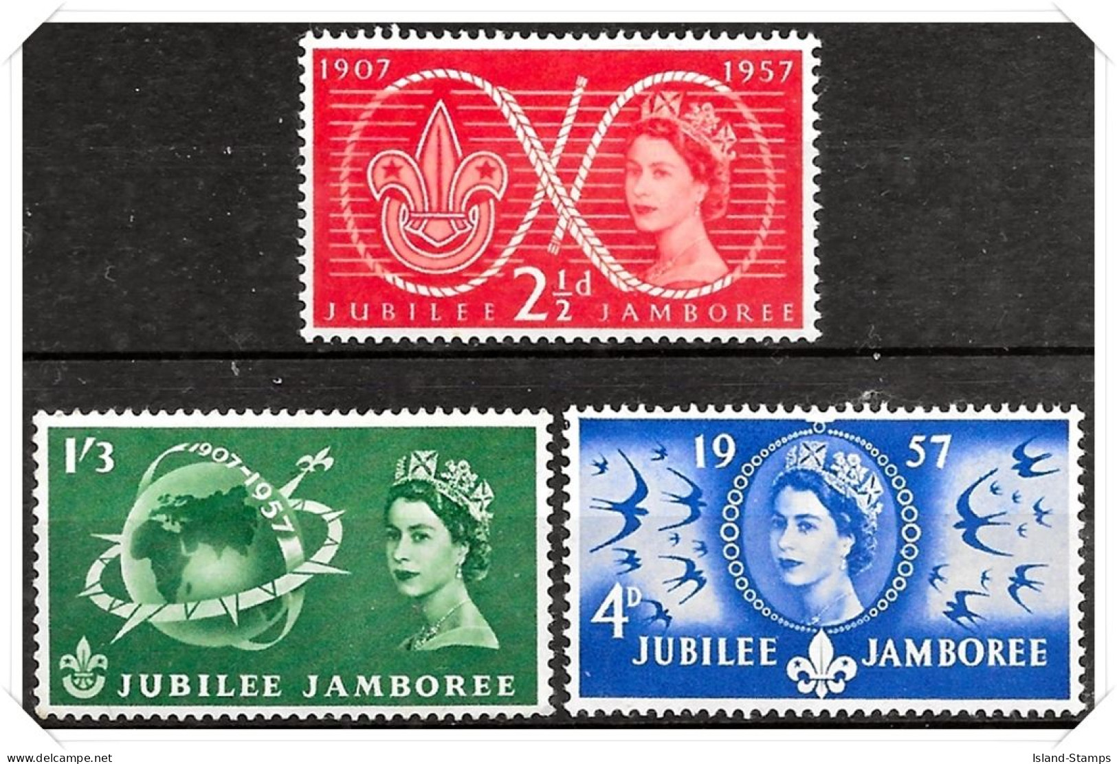 QEII 1957 Scout Jubilee Jamboree Set Of 3 SG557 - SG559 Unmounted Mint Hrd2a - Ungebraucht