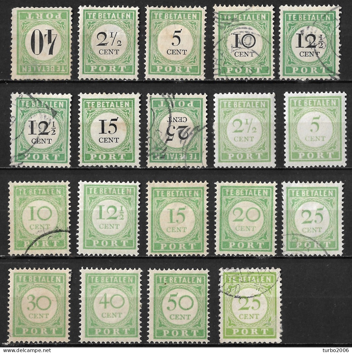 Curacao 1889-1945 Partijtje Portzegels NVPH Tussen P 9-33 Gestempeld En Ongestempeld - Curaçao, Antille Olandesi, Aruba