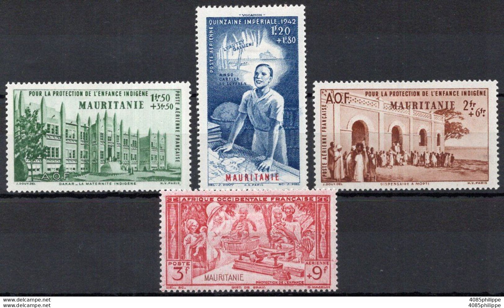 Mauritanie Timbres Poste Aérienne N°6* à 9* Neufs Charnières TB Cote : 4.00€ - Unused Stamps