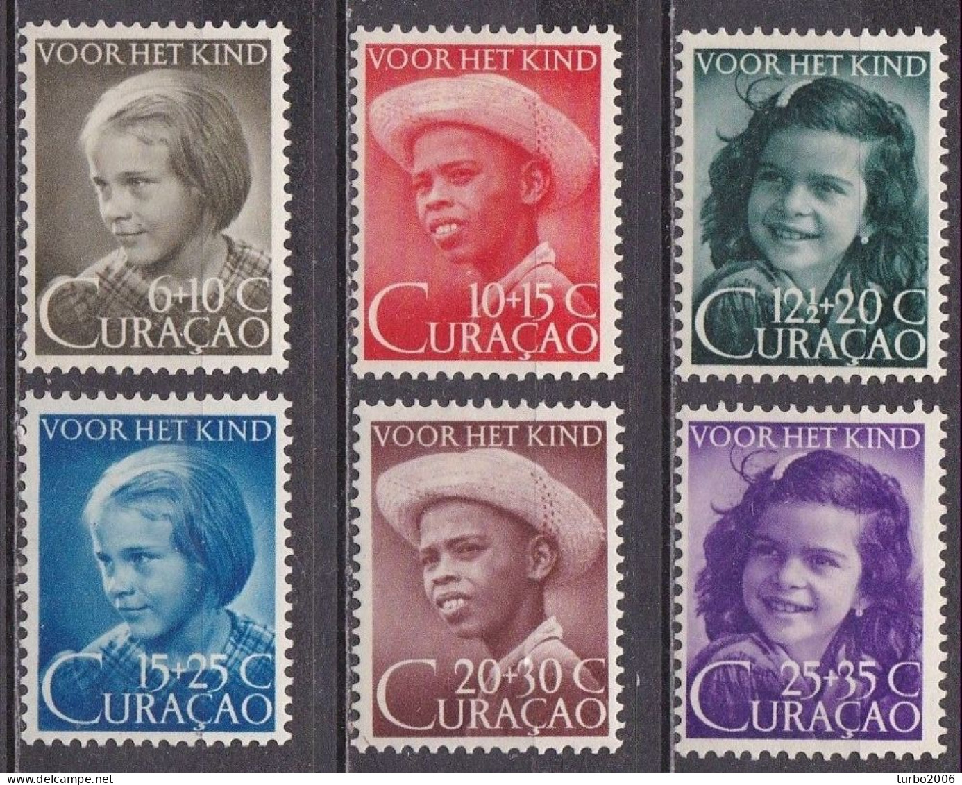 Curacao 1948 Kinderzegels Ongestempelde Serie  NVPH 200 / 205 - Curacao, Netherlands Antilles, Aruba