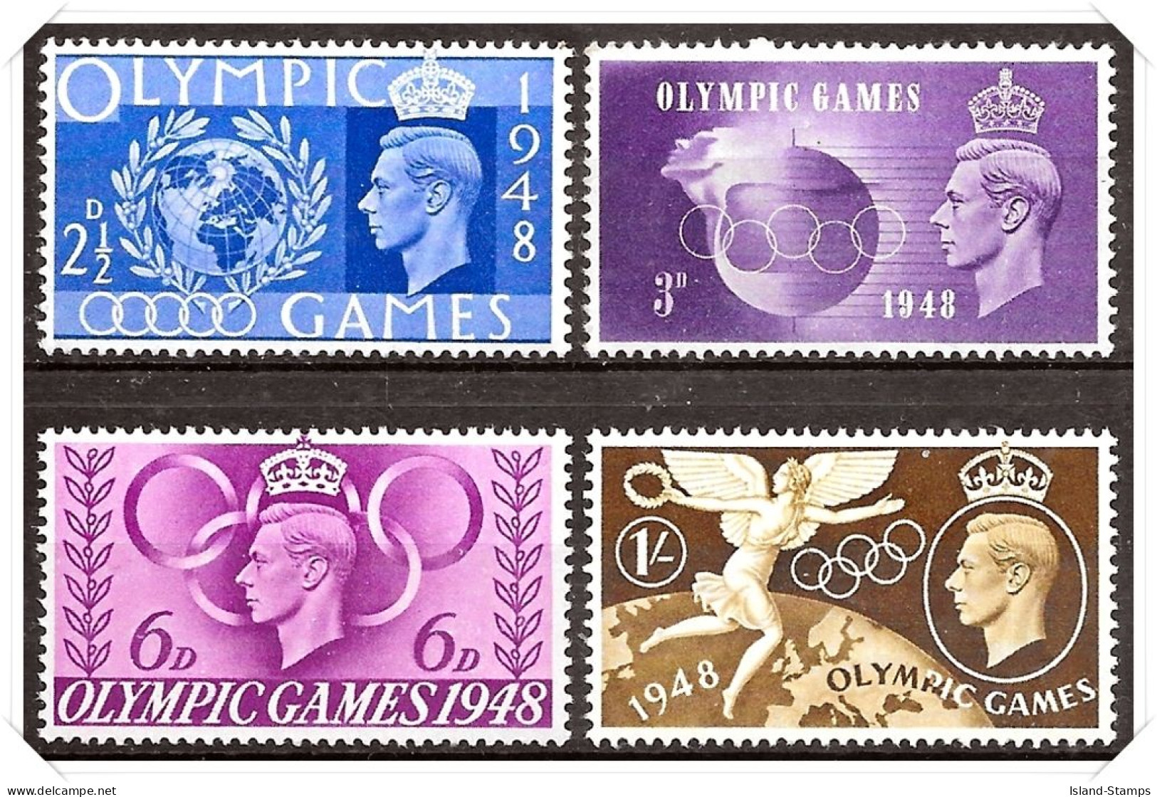 KGVI SG495-498 1948 Olympic Games Stamp Set Unmounted Mint Hrd2a - Ongebruikt