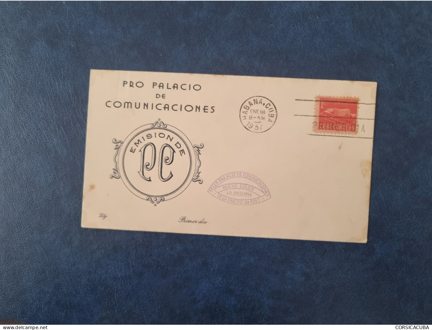 CUBA  PRIMER  DIA  1957   PALACIO  DE  JUSTICIA   Certificada LILY    //  PARFAIT  ETAT  //  1er  CHOIX  // - FDC