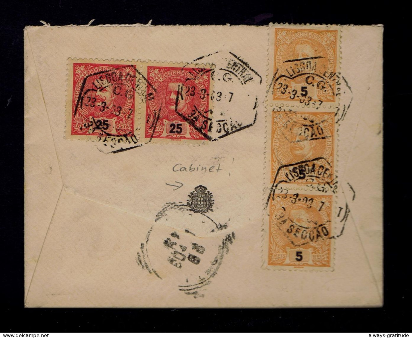 Sp87353 PORTUGAL 1903 Presidence Ministerial Council Mailed Napoles - Andere & Zonder Classificatie