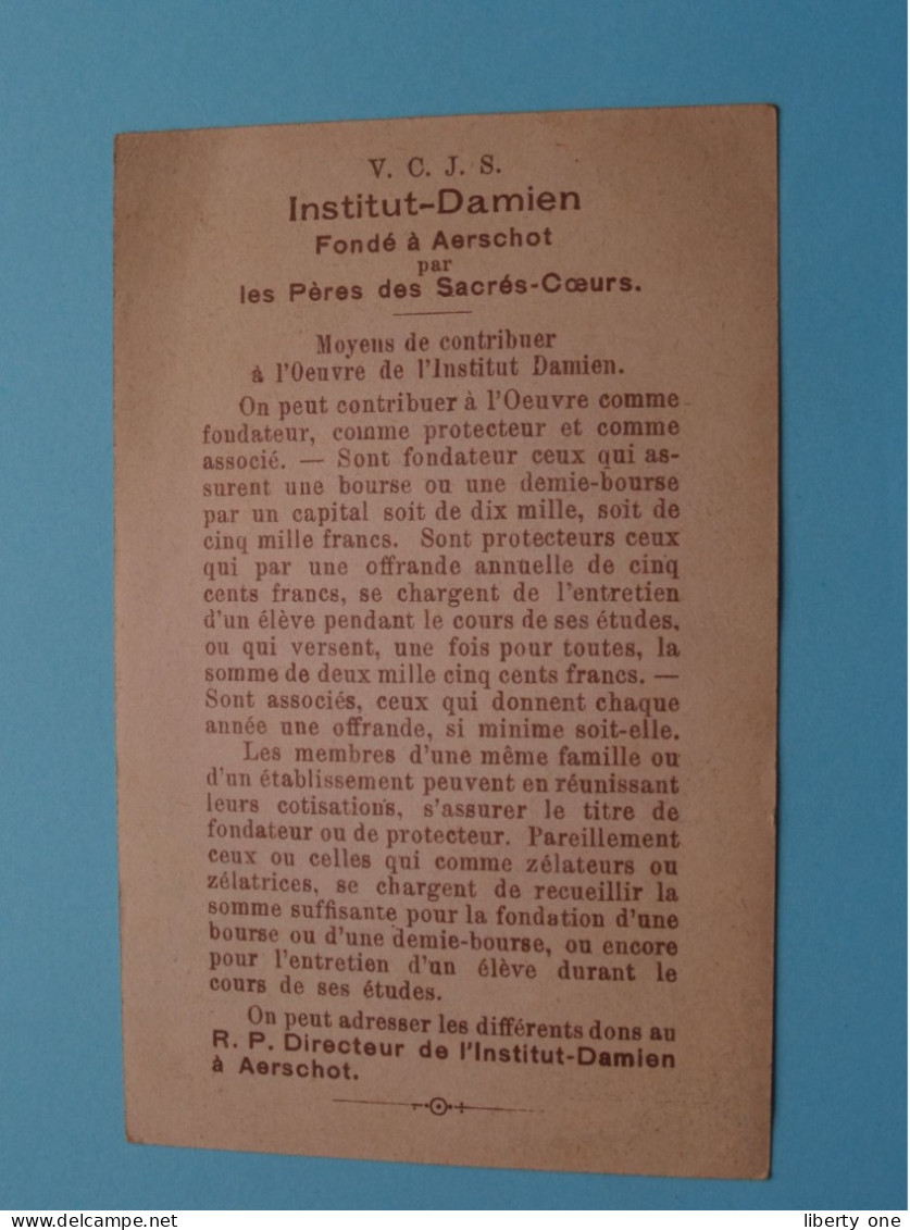 V.C.J.S. Institut-DAMIEN Fondé à AERSCHOT Par Les Pères Des Sacrés-Coeurs ( Zie SCANS ) ! - Religion &  Esoterik