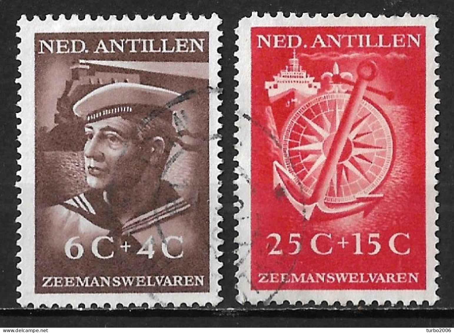 Ned. Antillen 1952 Zeemanswelvaren 2 Waarden Van De Serie NVPH 240-243 Gestempeld - Curaçao, Antilles Neérlandaises, Aruba