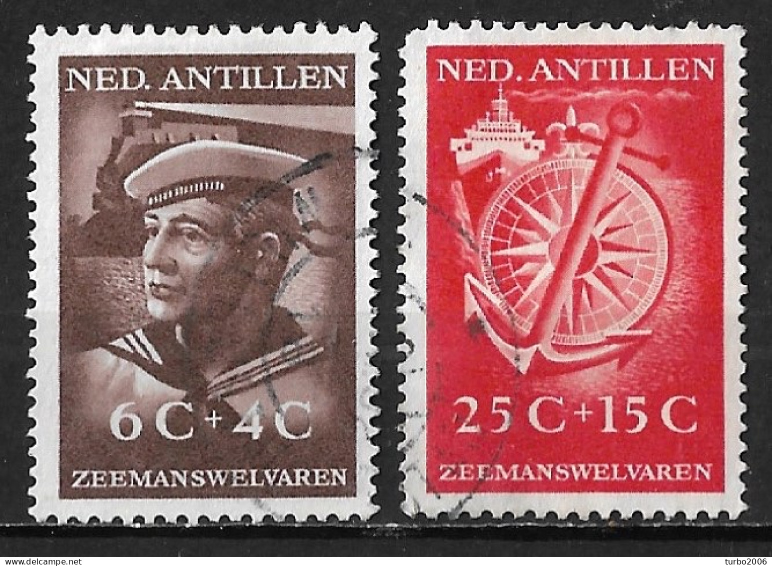 Ned. Antillen 1952 Zeemanswelvaren 2 Waarden Van De Serie NVPH 240-243 Gestempeld - Curacao, Netherlands Antilles, Aruba