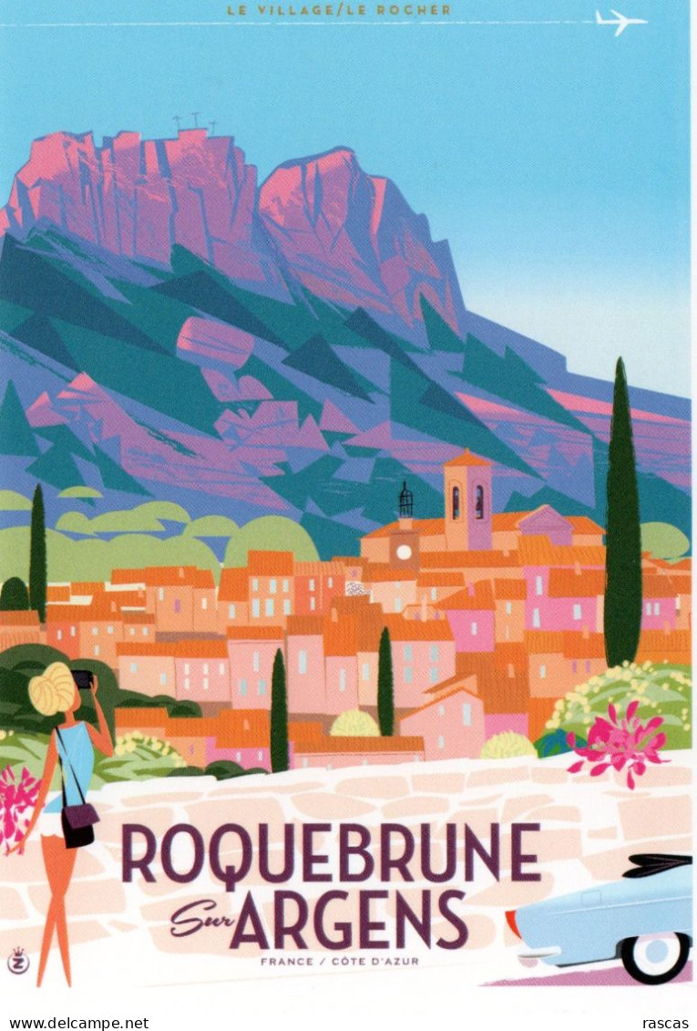 CPM - R - VAR - ROQUEBRUNE SUR ARGENS - LE VILLAGE ET LE ROCHER - Roquebrune-sur-Argens