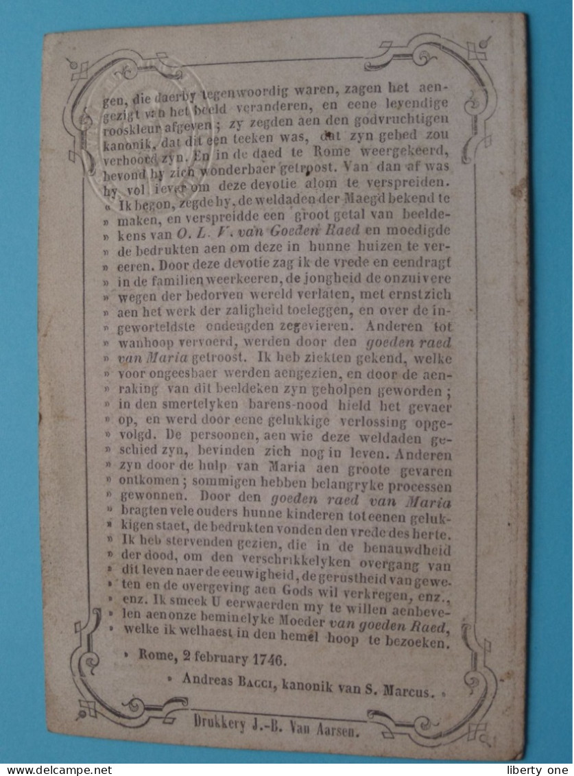 DEVOTIE Tot O.L.V. VAN GOEDEN RAED I/d Kerk Der Paters REDEMPTORISTEN Te ANTWERPEN ( Zie / Voir SCANS ) ! - Religion &  Esoterik